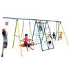 5 in 1 Metal Swing Set, Indoor/Outdoor Metal Swing Set with Safety Belt for Backyard view 1