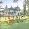 5 in 1 Metal Swing Set, Indoor/Outdoor Metal Swing Set with Safety Belt for Backyard view 3