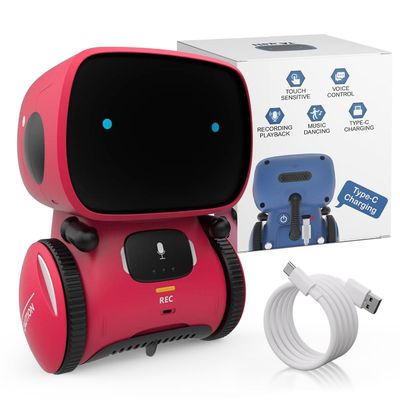 98K Robot Toys for Girls and Boys Rechargeable, Voice and Touch Sensor Robots Interactive Talking Smart Partner and Teacher with Singing, Dancing, Repeating, Toy Gifts for Kids Age 3 and Up