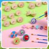 DoubleFill 48pcs DIY Wooden Spinning Tops Craft Kit, Back to School Gifts view 4