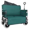 3-in-1 Folding Utility Wagon with Bench Seat, 500 lbs Capacity, 9"x4" All-Terrain Beach Tires, Perfect for Camping & Beach (Green) view 1