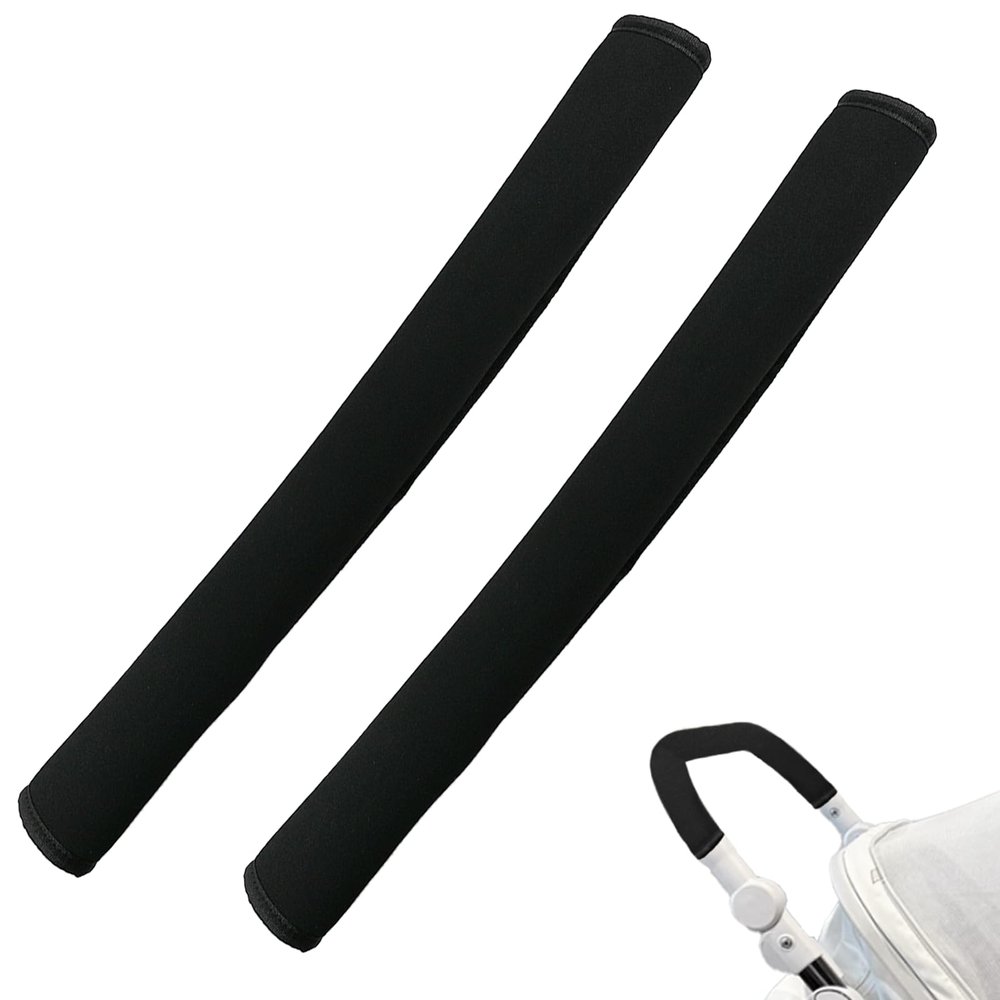 2Pack 18.7*1.37*1.37inches Stroller Handlebar Cover,Pushchair Armrest Handle Protector Cover Replacement Toddler Pram Bumper Dustproof Handle Gloves,Removable Universal Protective Case Grip Bar Covers