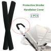 2Pack 18.7*1.37*1.37inches Stroller Handlebar Cover,Pushchair Armrest Handle Protector Cover Replacement Toddler Pram Bumper Dustproof Handle Gloves,Removable Universal Protective Case Grip Bar Covers view 3