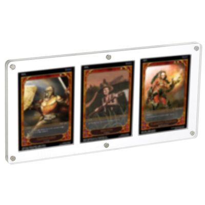3 Acrylic Magnetic Card Holders, Premium Screwdown Frames for Trading, TCG, and Sports Cards Display