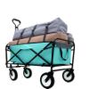 360lbs Collapsible Foldable Wagon Cart with Strapping System & 3-Pcs Plastic Liner - Beach, Utility, Grocery Cart for Camping, Shopping, Sports, Gardening & Fishing (Light Green) view 2