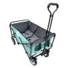 360lbs Collapsible Foldable Wagon Cart with Strapping System & 3-Pcs Plastic Liner - Beach, Utility, Grocery Cart for Camping, Shopping, Sports, Gardening & Fishing (Light Green) view 4