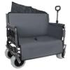 3-in-1 Folding Utility Wagon with Bench Seat, 500 lbs Capacity, 9"x4" All-Terrain Beach Tires, Perfect for Camping & Beach (Gray) view 3