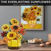 2 in 1 Sunflower Building Blocks for Adult - Artificial Flower Bouquets Building Set Van ggh Art Collection, Transforms from Sunflower Vase to Dinner Table Centerpieces, Home Decor Gift for Valentines view 4
