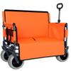 3-in-1 Folding Utility Wagon with Bench Seat, 500 lbs Capacity, 9"x4" All-Terrain Beach Tires, Perfect for Camping & Beach (Orange) view 1