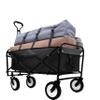 360lbs Collapsible Foldable Wagon Cart with Strapping System & 3-Pcs Plastic Liner - Beach, Utility, Grocery Cart for Camping, Shopping, Sports, Gardening & Fishing (Black) view 3