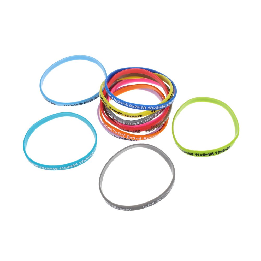 Abaodam 12pcs Educational Silicone Wristband for Boys and Girls Multiplication Tables Bracelet Wrist Tape for Student Decorative Wristband