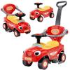 ChromeWheels 3 in 1 Ride on Push Cars for Toddlers with Removable Handle Pedal Guardrails, Music, Horn, Under Seat Storage (Red) view 1