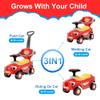 ChromeWheels 3 in 1 Ride on Push Cars for Toddlers with Removable Handle Pedal Guardrails, Music, Horn, Under Seat Storage (Red) view 2