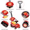 ChromeWheels 3 in 1 Ride on Push Cars for Toddlers with Removable Handle Pedal Guardrails, Music, Horn, Under Seat Storage (Red) view 3