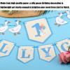 1 Silly Goose Banner, Pre-String One Goose Theme First Birthday Decorations 1st Baby Shower Garland for Gender-Neutral Nursery Wall Boys Girls Party Decor (Blue) view 4