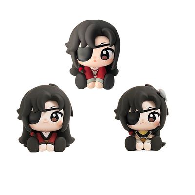 3pcs Xie Lian Figure Hua Cheng Statue Mini Anime Cake Topper, 8cm Xie Lian Look up Figure Model, Handmade Desktop Decoration Collectible Gifts