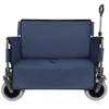 3-in-1 Folding Utility Wagon with Bench Seat, 500 lbs Capacity, 9"x4" All-Terrain Beach Tires, Perfect for Camping & Beach (Dark Blue) view 1
