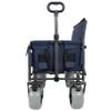 3-in-1 Folding Utility Wagon with Bench Seat, 500 lbs Capacity, 9"x4" All-Terrain Beach Tires, Perfect for Camping & Beach (Dark Blue) view 3