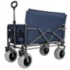 3-in-1 Folding Utility Wagon with Bench Seat, 500 lbs Capacity, 9"x4" All-Terrain Beach Tires, Perfect for Camping & Beach (Dark Blue) view 3