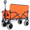 3-in-1 Folding Utility Wagon with Bench Seat, 500 lbs Capacity, 9"x4" All-Terrain Beach Tires, Perfect for Camping & Beach (Orange) view 4
