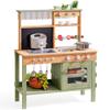 ROBOTIME Mud Kitchen for Kids, Outdoor Wooden Playset with Mud Kitchen, Sink, BBQ Grill, Coffee Maker, Planting Area & Oven, Pretend Play Kitchen for Outdoor Fun Ages 3+ view 1