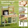 ROBOTIME Mud Kitchen for Kids, Outdoor Wooden Playset with Mud Kitchen, Sink, BBQ Grill, Coffee Maker, Planting Area & Oven, Pretend Play Kitchen for Outdoor Fun Ages 3+ view 4