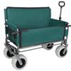 3-in-1 Folding Utility Wagon with Bench Seat, 500 lbs Capacity, 9"x4" All-Terrain Beach Tires, Perfect for Camping & Beach (Green) view 2