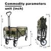 360lbs Collapsible Foldable Wagon Cart with Strapping System & 3-Pcs Plastic Liner - Beach, Utility, Grocery Cart for Camping, Shopping, Sports, Gardening & Fishing (Green) view 3
