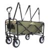 360lbs Collapsible Foldable Wagon Cart with Strapping System & 3-Pcs Plastic Liner - Beach, Utility, Grocery Cart for Camping, Shopping, Sports, Gardening & Fishing (Green) view 4