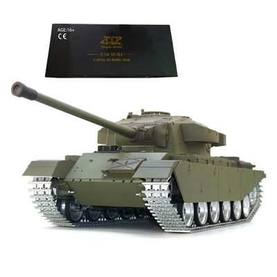 Goekhyrani 1/16 Scale RC British MK5 Centurion Tank, 2.4GHz Remote Control Military Vehicle Model with Infrared Combat Battle System, Army Green, Professional Version