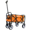Collapsible Foldable Wagon Cart with Strap System - 225lbs Capacity Beach, Utility, Grocery Cart for Camping, Shopping, Sports, Gardening & Fishing (Orange) view 2