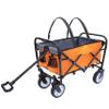 Collapsible Foldable Wagon Cart with Strap System - 225lbs Capacity Beach, Utility, Grocery Cart for Camping, Shopping, Sports, Gardening & Fishing (Orange) view 3