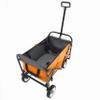Collapsible Foldable Wagon Cart with Strap System - 225lbs Capacity Beach, Utility, Grocery Cart for Camping, Shopping, Sports, Gardening & Fishing (Orange) view 4