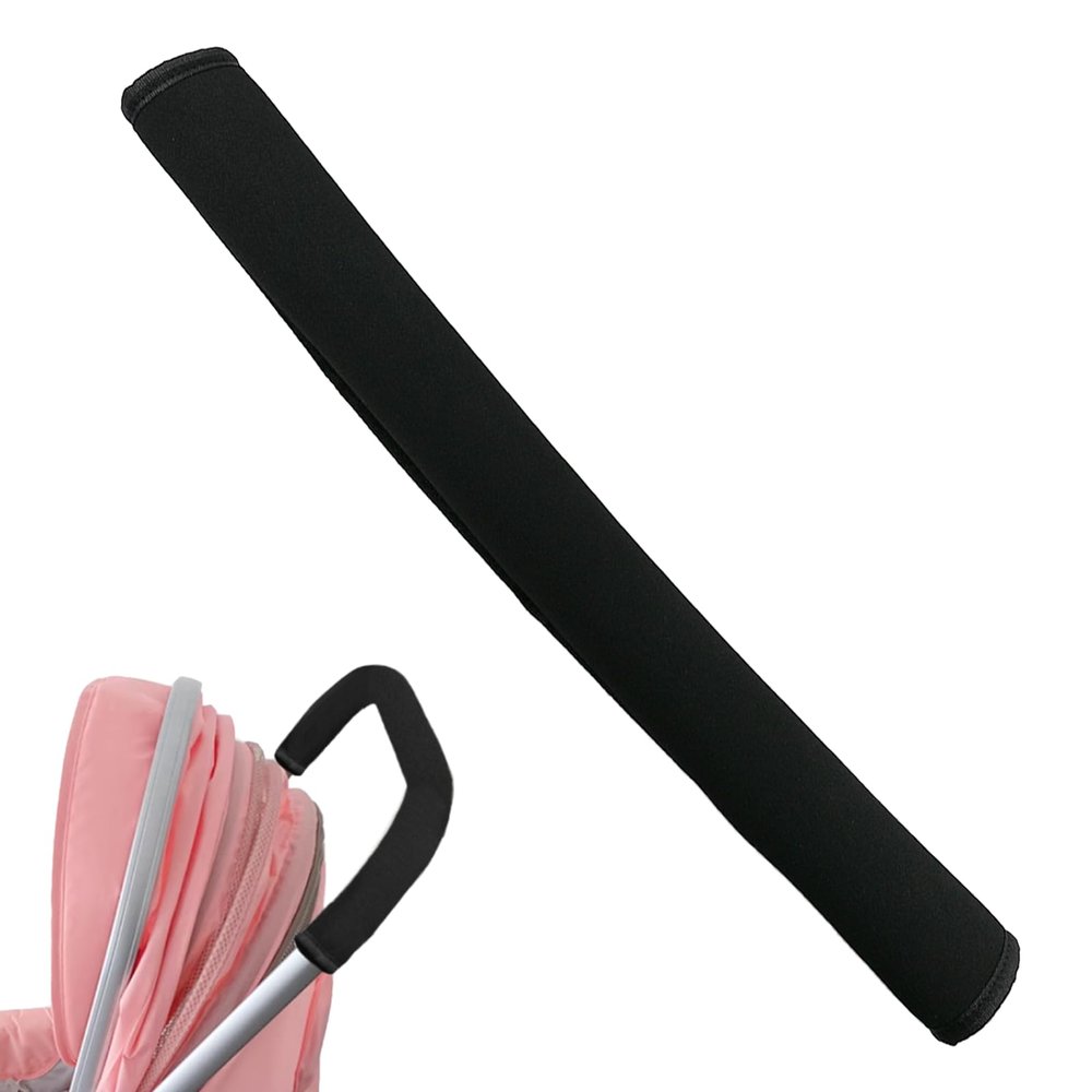 18.7 * 1.37 * 1.37inches Stroller Armrest Handle Cover,Pushchair Handlebar Sleeve,Universal Protective Case Grip Bar Covers Replacement Removable Toddler Pram Bumper Dust Proof Handle Gloves(Black)