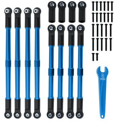 7075 Aluminum Tie Links Push Rods Set Upgrade Parts for Traxxas 1/10 E-Revo 2.0 Summit,Replace#5319X #5338R(Blue)
