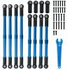 7075 Aluminum Tie Links Push Rods Set Upgrade Parts for Traxxas 1/10 E-Revo 2.0 Summit,Replace#5319X #5338R(Blue) view 1