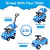 ChromeWheels 3 in 1 Ride on Push Car for Toddlers with Removable Handle/Guardrails/Pedal, Horn, Music, Under Seat Storage (Blue) view 2