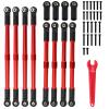 7075 Aluminum Tie Links Push Rods Set Upgrade Parts for Traxxas 1/10 E-Revo 2.0 Summit,Replace#5319X #5338R (Red) view 1