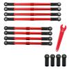 7075 Aluminum Tie Links Push Rods Set Upgrade Parts for Traxxas 1/10 E-Revo 2.0 Summit,Replace#5319X #5338R (Red) view 2