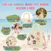 Rolling Art Mini Rubber Tote Bag, Mini Beach Bag for Kids - Rubber Beach Tote, Small Rubber Beach Bag with DIY Charms, Cute Kids Tote Bag Gift Set with Box (cream color 4.92"x1.89"x8.94") view 3