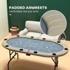 Leavader 10-Player Foldable Poker Table, 70" Oval Blackjack Casino Texas Holdem Poker Tables, Portable Game Table with Cup Holders view 4