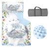 Personalized Toddler Nap Mat with Pillow and Blanket, Custom Name Kids Nap Mats Boys Girls, Rolled Napping Mats Sleeping Bag for Daycare Preschool Travel Camping, Elephant Theme view 1