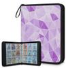 Kuquteed Abstract Triangle Trading Card Binder 9 Pocket 900 Cards Holder Collector Album with 50 Removable Sleeves Gifts for Boys Girls Purple Geometric Game Sports Cards view 1