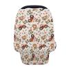5-in-1 Unisex Farm Animals Floral Pattern Baby Carseat Stroller Cover for Boys Girls, Highland Cow Flower Tractor Infant Toddler Privacy Nursing Breastfeeding Canopy, Grocery Shopping Cart Cover-24x28 view 1