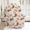 5-in-1 Unisex Farm Animals Floral Pattern Baby Carseat Stroller Cover for Boys Girls, Highland Cow Flower Tractor Infant Toddler Privacy Nursing Breastfeeding Canopy, Grocery Shopping Cart Cover-24x28 view 3