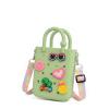 Rolling Art Mini Rubber Tote Bag, Mini Beach Bag for Kids - Rubber Beach Tote, Small Rubber Beach Bag with DIY Charms, Cute Kids Tote Bag Gift Set with Box (apple green 4.92"x1.89"x8.94") view 1