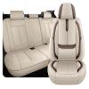 5 Full Seat Covers for Honda HRV 2016-2025, Premium Nappa Leather Seat Cover, Fully Wrapped Protect Modern Style Seat Cover (5-Seat Standard, Beige & Brown) view 1