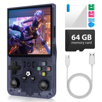 R36 Max Retro Handheld Game Console, Video Game Console with 64G Built-in 18000+ Games, 4000mAh Rechargeable, Support 30+ Simulators, Linux System, 4.0 Inch IPS Screen Portable Pocket Arcade (grizzly)