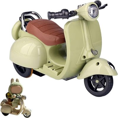 Scooter Toy for Labubu Toy with Light and Music, Cute Have a Seat for Labubu Accessories, Interactive Toys Desktop Decor for Doll Collectors (Green)