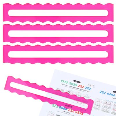 Amyhill 4 Pack Mahjong Guide Line Finder Acrylic Bright Scalloped Mahjong Rules Helper, Beginner Mah-jongg Rules Reader, Mah Jong Accessories Gift for Players Women(Pink)